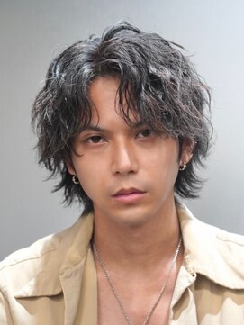 フィフスパーク(fifth PARK) 微分けセンターパートウルフ×波巻きスパイラルパーマ