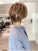 30代40代50代大人ショート髪型丸顔前髪なし似合わせ 安
