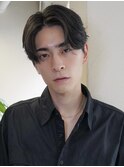 刈り上げセンターパート/ニュアンスパーマ/表参道/メンズカット