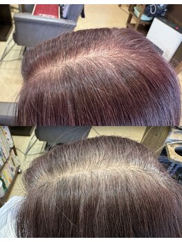 ナチュラル ヘア ピュア グリーン(natural hair pure green)の写真/白髪を明るく楽しむグレーカラーメソッド+ビーワン水で潤う、しみない施術で髪を美しく整える♪