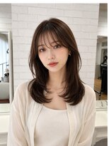 オラ ボーテ(Aura Beaute)&nbsp;大人レイヤー ミディアムロング つるりんちょ 髪質改善カラー