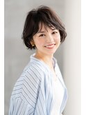プリカールで根元ふんわりひし形ショートパーマ