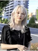 ホワイトブロンドウルフカット/nagata