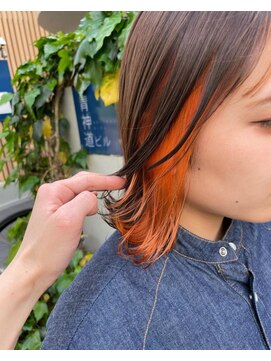 アクト(ACT) オレンジインナーカラー/イヤリングカラー　前髪インナー