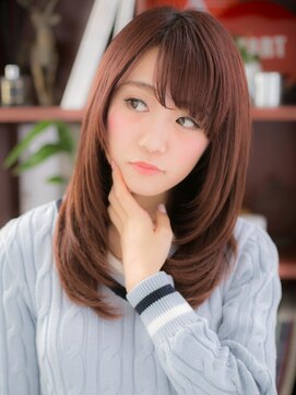 カバーヘア イヴ 戸頭店(COVER HAIR EVE) 斜めバング大人可愛い小顔レイヤーロング赤髪c5戸頭10代20代30代