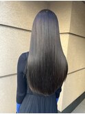 外国人風アッシュベージュカラーとワンレンロング【自由が丘】