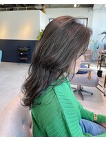 オーケストラ(Orchestra)&nbsp;ロングレイヤーオリーブベージュ白髪ぼかしグレイカラー30代40代