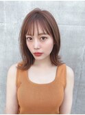 ボブ ロブ ミディアム ベージュ