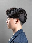 ビジネスツーブロック ナチュラルパーマ かき上げアップバング