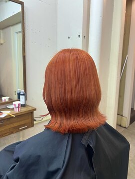 アジールヘア 北千住駅西口店(agir hair) オレンジカラー　暖色カラー