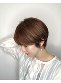 大人可愛い20代30代40代黒髪前下がりショートボブ丸みショート◎