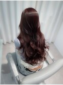 ブリーチなしダブルカラー×カシスレッド×20代