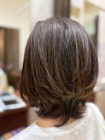 美容室ヒラトヤ 都南店&nbsp;40代50代ミセスヘア＊ミディアムレイヤーくびれパールベージュ