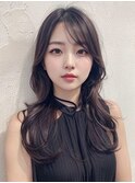 韓国レイヤーロング美髪グレージュアッシュインナーグレージュ