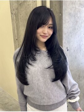 ジェム リット(GEM lit) 艶ブラック/似合わせレイヤーカット/透明感カラー/艶カラー/暗髪