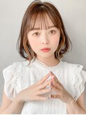 ダークパープルミルクブラウンイヤリングカラーボブa
