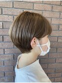 コンパクトショート/耳だしショート/アースカラー@20代30代