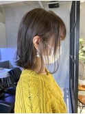 インナーカラー/ベージュカラー/切りっぱなしボブ