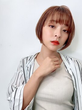 ディレクト 新宿(Direct) 丸みショート×コーラルピンク☆