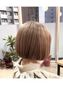 ミルクティーベージュ&ミニボブ