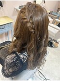 編み込みハーフツイン
