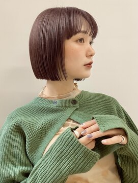 ミィ 表参道(mee.) 黒髪/グレーベージュ/レイヤーロング/前髪パーマ/表参道