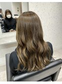 ★ハイライト　セミロング　ミルクティーカラー【北千住】