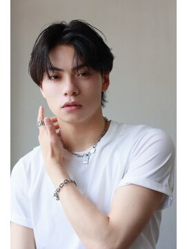 ソイクフ 四条大宮店(SOY-KUFU) MEN'S HAIRダークアッシュのウルフカルマパーマ