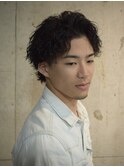 波巻きスパイラルセンターパート 福岡メンズパーマ ツイスパ