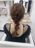 編みおろし結婚式ヘア参列ヘア
