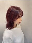 ☆お客様style☆ボルドーカラー/くびれボブ