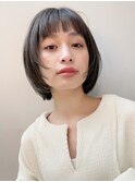 ミニウルフレイヤーカット顔周りカット前髪カット韓国ボブ/原宿