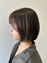 イーストハムアネーロ(EAST HAM anello) ミディアムボブ/インナーカラー/カーキブラウン×ミルクティー