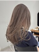 ヘーゼルグレージュレイヤーカットバタフライカットブリーチ岡山