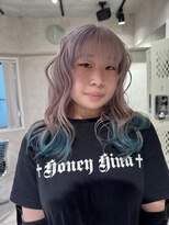 ハイプ(HYPE)&nbsp;ブリーチ＆ダブルカラー/レイヤーカット/ホワイトグレージュ