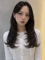 レーヴバイロンド 仙台(Reve by Lond) 髪質改善ミディアムレイヤーダークアッシュブラウン前髪ボブ仙台