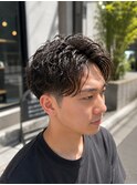 束感無造作スパイラルパーマ縦落ち人気流行メンズマッシュ