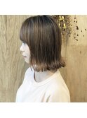 【ハイグレージュ×カジュアルボブ】