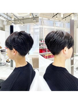 レンジシ オモテサンドウ(RENJISHI omotesando) モードな黒髪コンパクトハンサムショート！＜本橋寛道＞