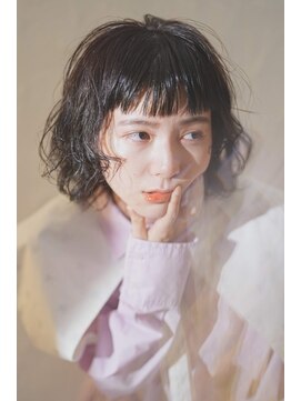 ソワンドゥ ブレス カルム 西中島店(soin de brace calme) ニュアンスパーマ　艶感ブラック