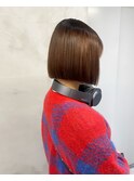 切りっぱなしボブ×縮毛矯正【髪質改善】