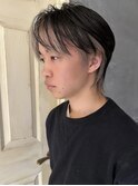 ホワイトグレージュ×メンズマッシュウルフ