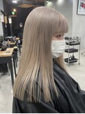 ◇黒髪/グレーベージュ/レイヤーロング/ダブルカラー/ハイトーン