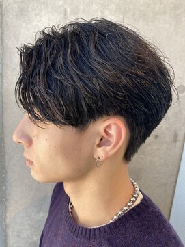 フィフス 栄(fifth) スパイラルパーマメンズショートフェードアップバング名古屋