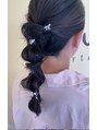 チュラリナータ(CHURA Rinarta) 結婚式にお呼ばれヘアアレンジ。黒髪には銀粉を散りばめて。