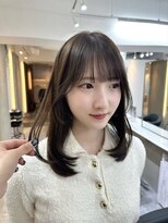 ヴィオットバイサロン(Viot by Salon) 前髪あり韓国美髪エアリーロングピンクブラウン切りっぱなしボブ