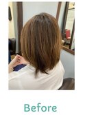 カット、艶髪カラー、3stトリートメント