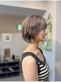 ラベンダーグレージュ/くせ毛カット/パーマ風　渋谷