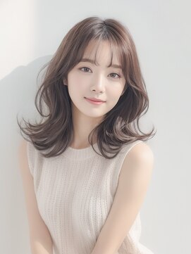 ルミヘアー 金沢駅西口店(Lumi hair) ★こなれミディ イメチェンくびれレイヤー 前髪 ウェーブパーマ