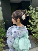 浴衣ヘア　浴衣ヘアセット　アップヘア　高めアップ
